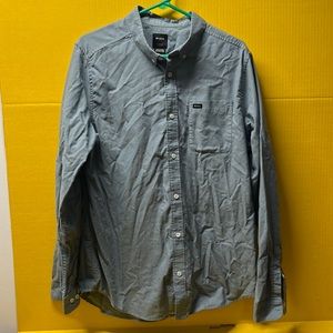 RVCA gray long sleeve collared button down men’s shirt. Size Large, slim fit.